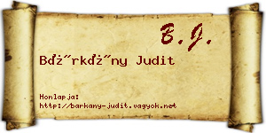 Bárkány Judit névjegykártya